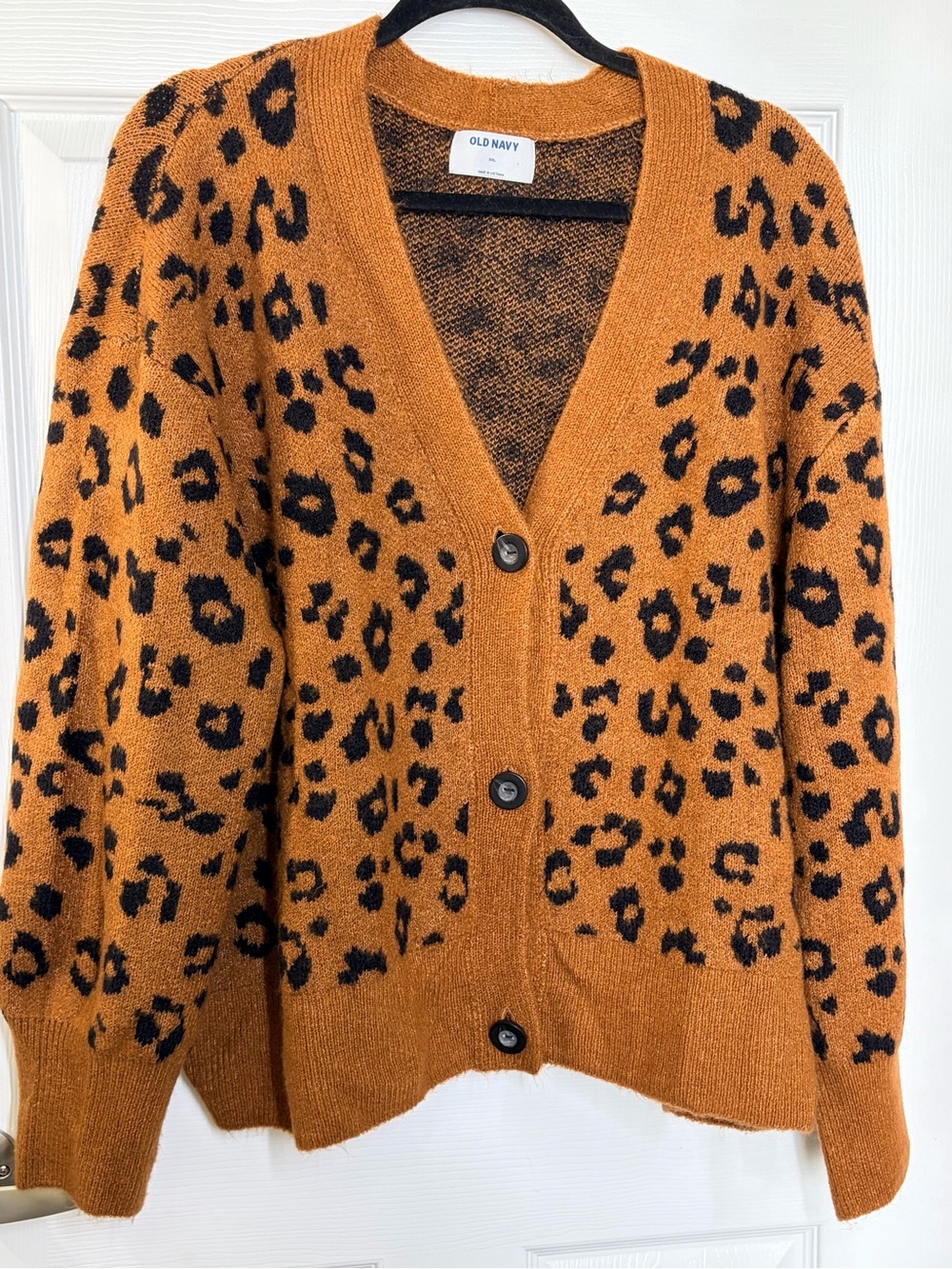 Old Navy Leopard-Print V-Neck Button Cardigan
